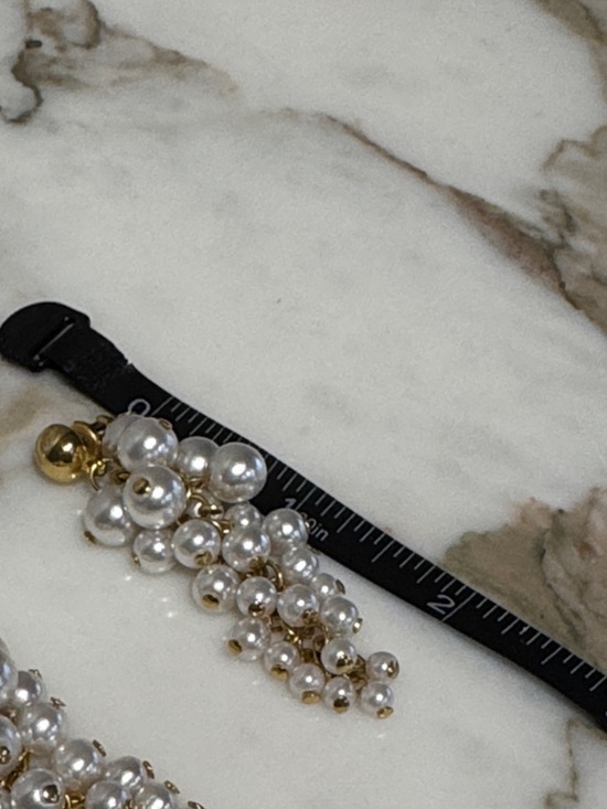 Anthropologie Gold Pearl Cluster Drop Earrings - White & Gold - Picture 6 of 6